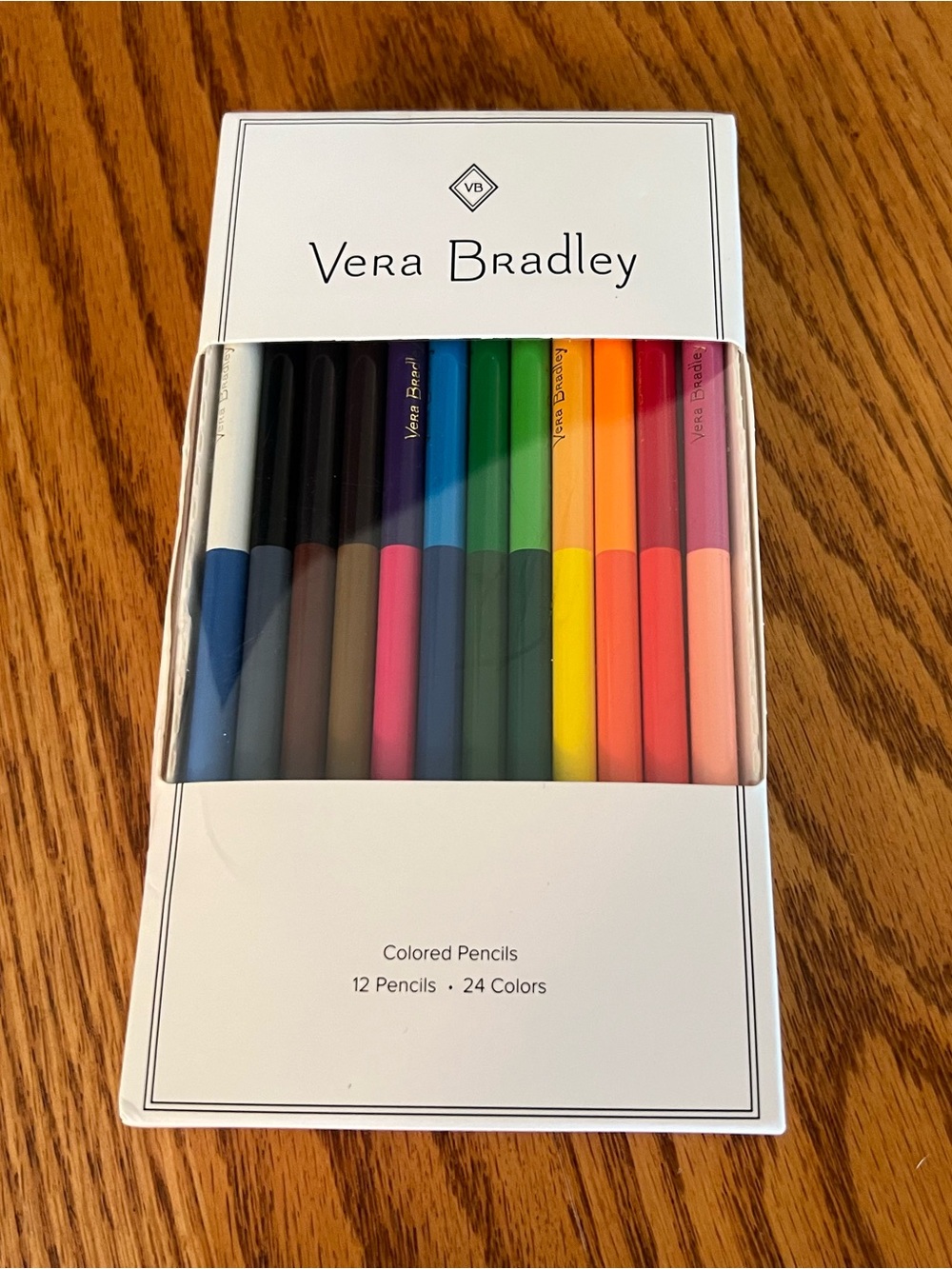 Vera Bradley Multicolor Colored Pencil Set - 24 Colors (12 Pencils)